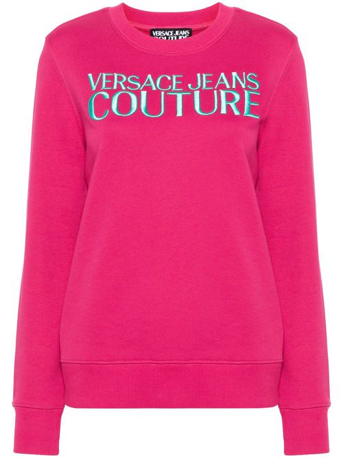 Logo-embroidered cotton sweatshirt - Pink