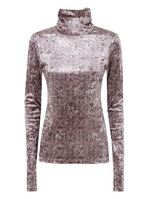Velvet patterned sweater - Brown