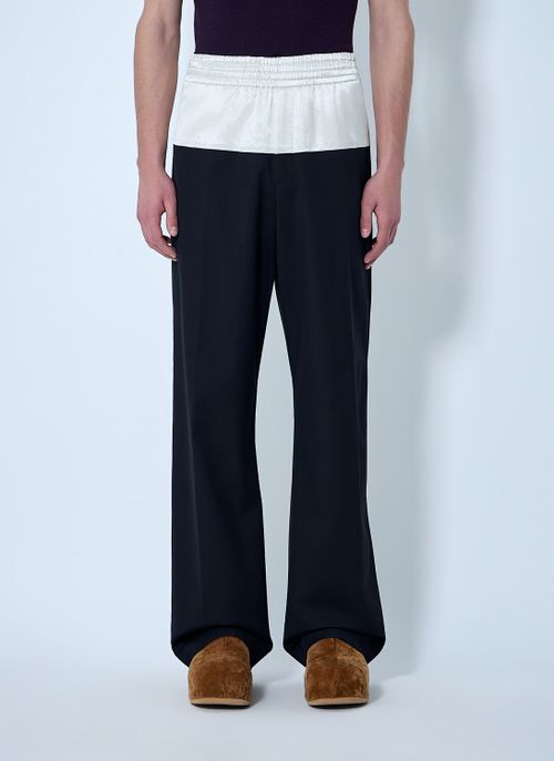 Drawstring Wide-leg Trousers - Man Pants Black Eu
