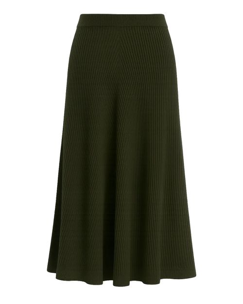 Ribbed Midi Knit Skirt In Oregano