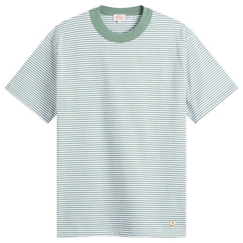 Men's Fine Stripe T-Shirt in Ivy/Blanc