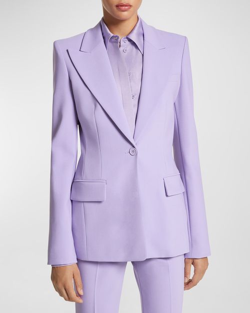 Georgina One-Button Wool Blazer