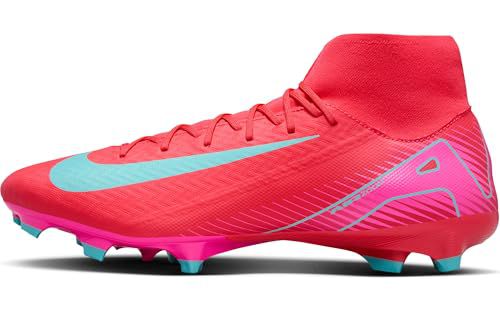 Nike Mercurial Superfly 10 Academy MG High-Top Soccer Cleats (FQ1456-800, Ember Glow/Aurora Green)