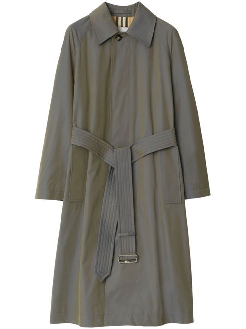 Long cotton car coat - Grey