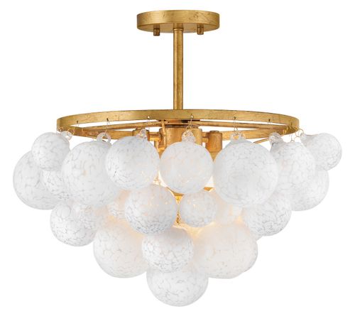 Distressed Brass LED Semi-Flush Mount from the Marabel Collection