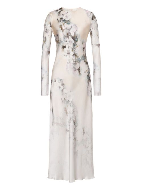 Floral-print dress - White
