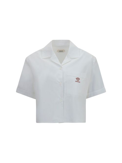 Cropped Cotton Poplin Shirt — White