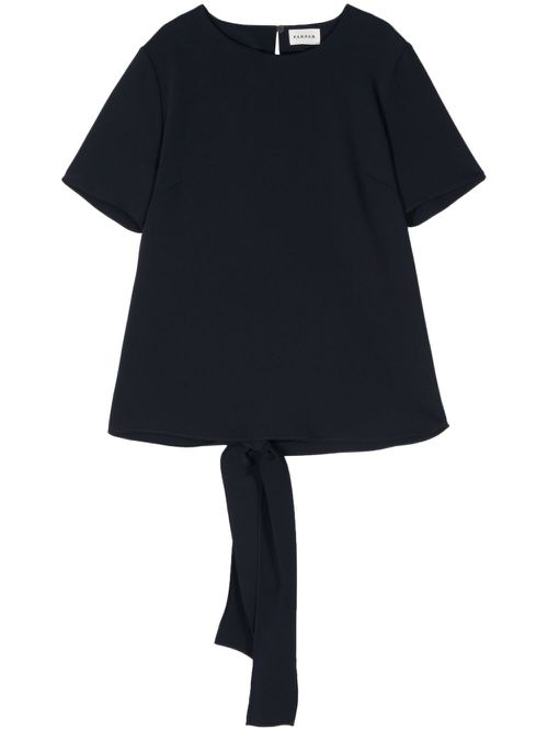 Rear tie-fastening blouse - Blue