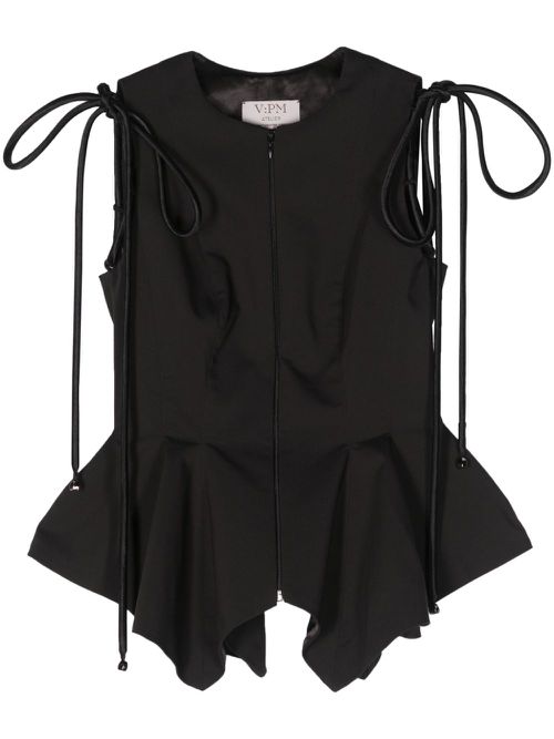 Koa strap-detail peplum top - Black