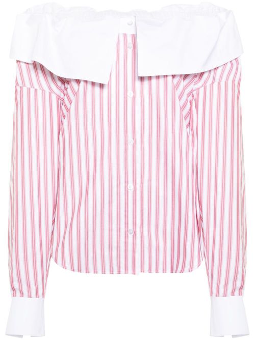 Couture off-shoulder shirt - Red