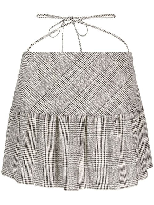 Check-pattern mini skirt - Black