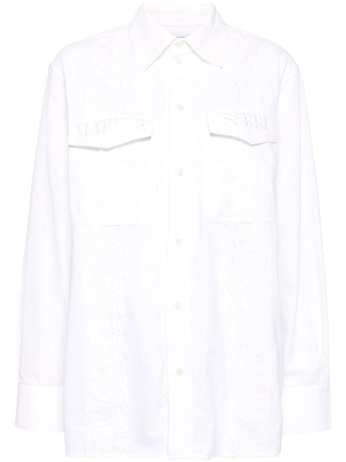 Upcycled twin pocket shirt - White