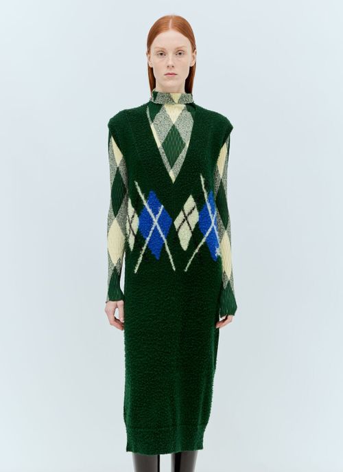 Argyle Wool Vest Dress
