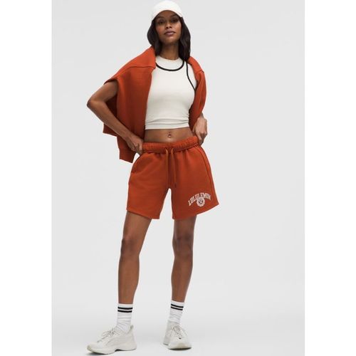 Lululemon – Women's Scuba Mid-Rise Oversized Shorts Graphic – 7" – Color Orange – Large
