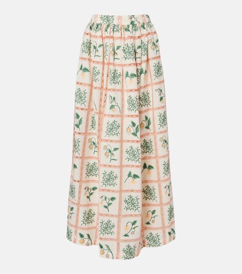 Tangelo floral cotton maxi skirt