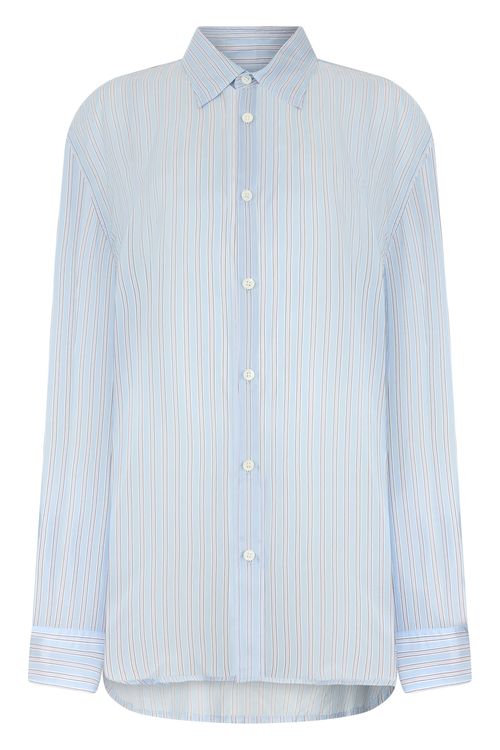 Cupro Striped Shirt with Classic Collar