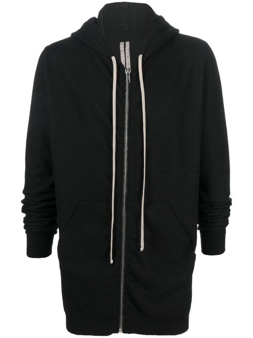 Cashmere zip-fastening hoodie - Black