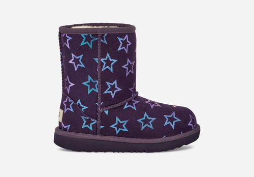 ® Kids' Classic II Iridescent Stars Suede Classic Boots in Nightshade/Purple Iridescent