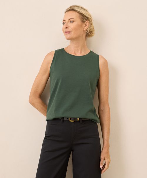 Women's Pine Green Softspun High Neck Tank
