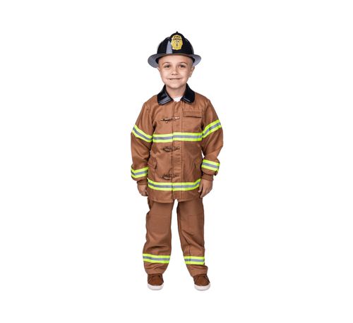 Fire Fighter Costume Set - Kids Boys & Girls - Khaki