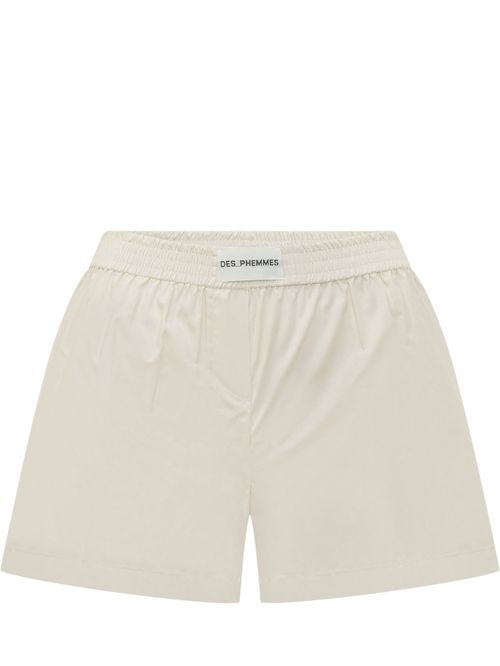 White Solid Shorts