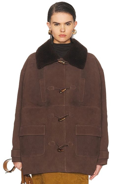 SIEDRES Theo Coat in Brown - Brown. M also in