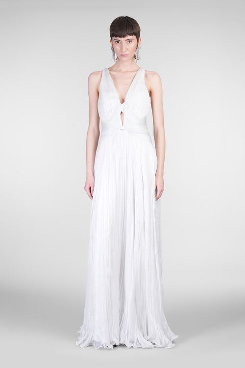 Letita Dress Woman In Silver Silk