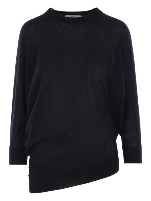 Co asymmetrical-hem sweater - Black
