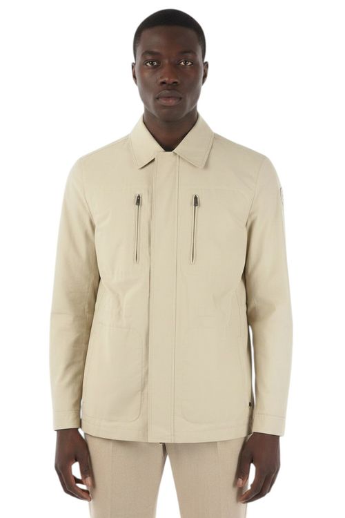 Beige Shirt Collar Jacket