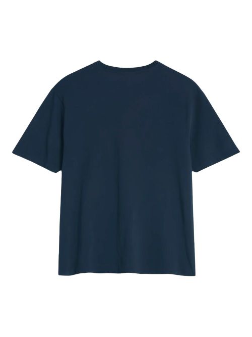 Logo-Patch Cotton T-Shirt — Navy