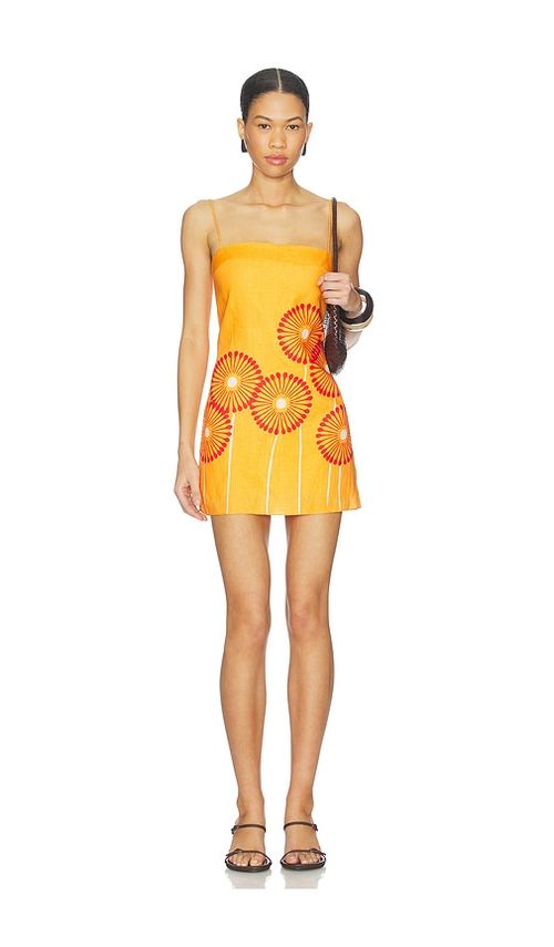 Cala de la Cruz Ancona Dress in Tangerine. - XS also in S, M