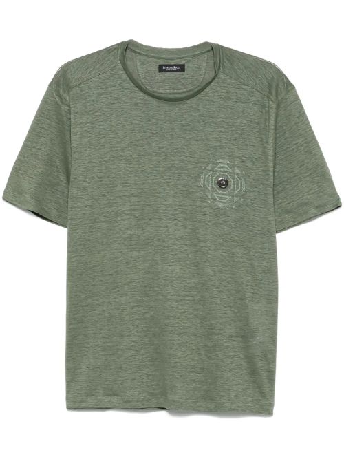 Linen T-Shirt — Moss Green