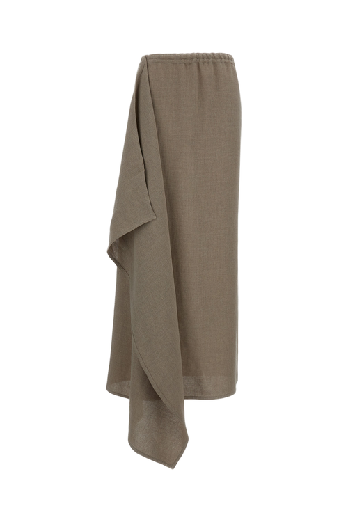 Beige Long Sarong Skirt