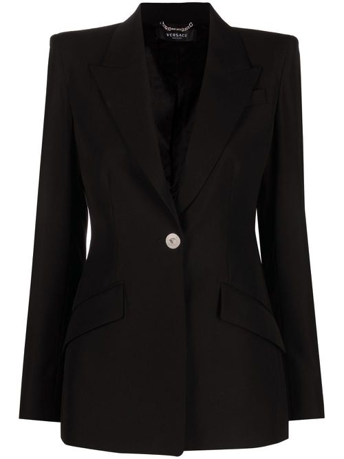 Medusa single-breasted virgin wool blazer - Black