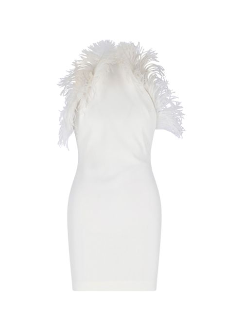 Ostrich Feather Embroidered Dress