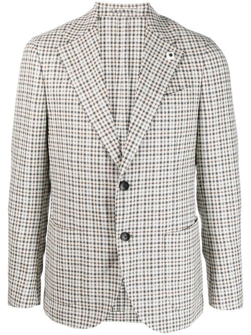 Single breasted wool-blend blazer - Neutrals