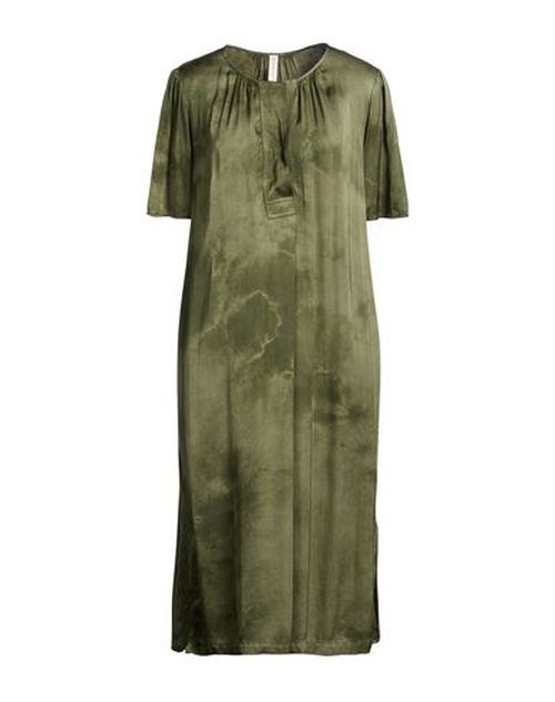 Woman Midi dress Military green Size 1 Rayon