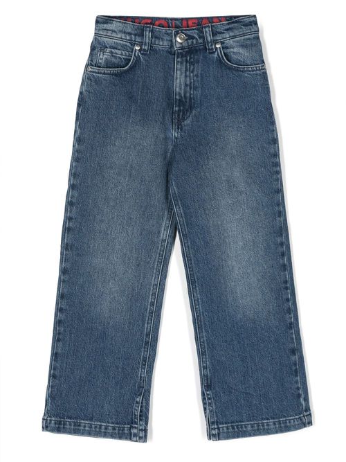 Mid wash straight-leg jeans - Blue