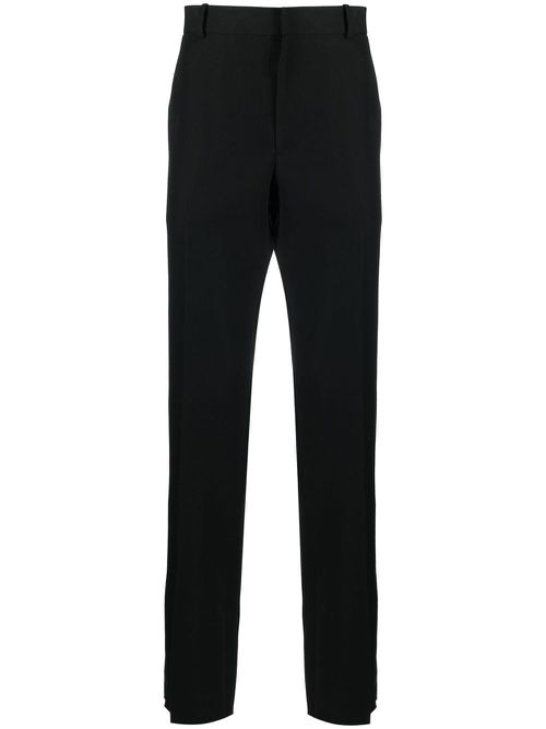 Stripe-detail tailored trousers - Black