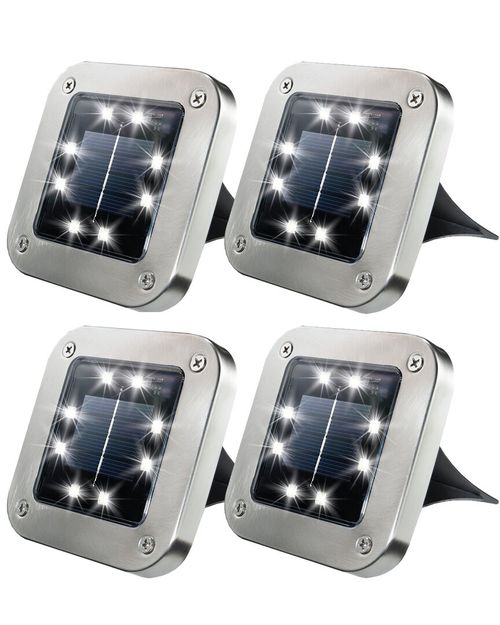 8 Led Outdoor Square Disk Lights - 4 Pack