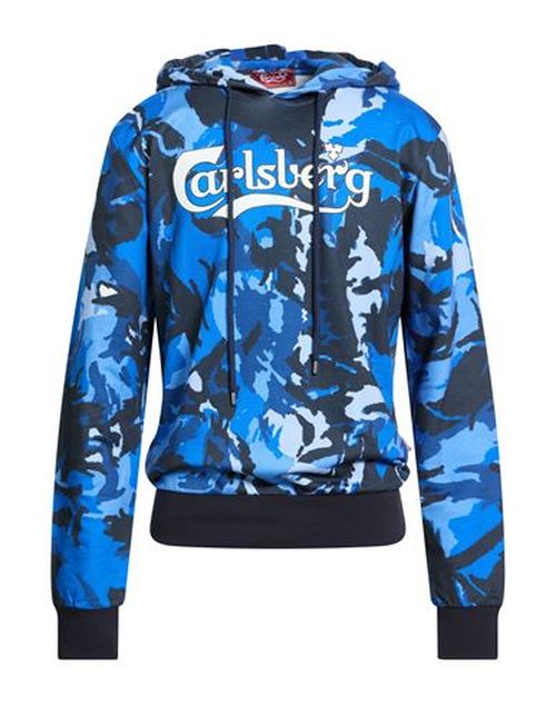 Man Sweatshirt Bright blue Size M Cotton