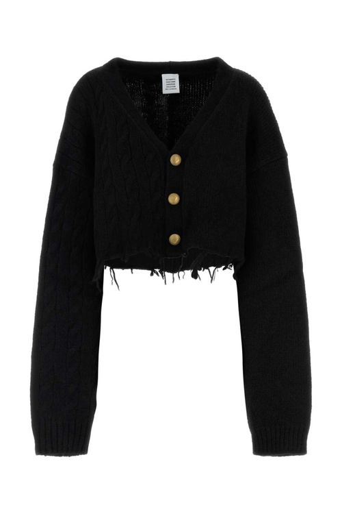 Black Frayed Cardigan