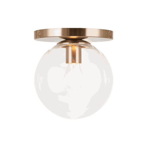 Aged Gold Brass One Light Wall Sconce Ceiling Mount from the Cosmo Collection