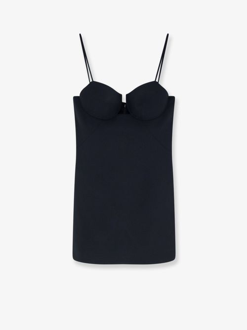 Satin Cutaway Mini Dress — Black