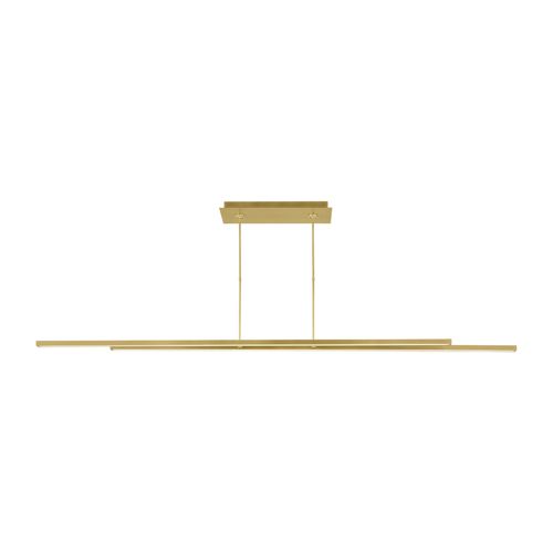 Natural Brass LED Linear Suspension from the Stagger Collection