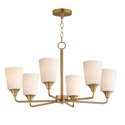 Natural Aged Brass Chandelier from the Hudson Collection