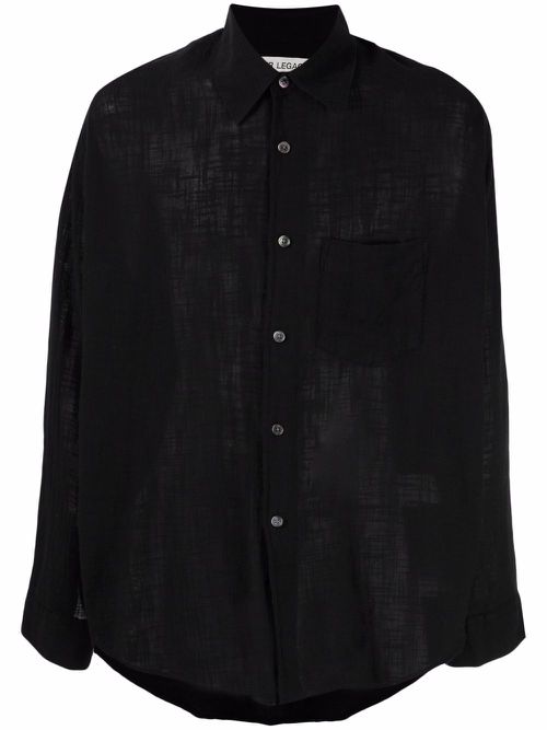 Long-sleeve cotton shirt - Black