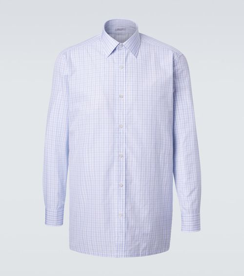 Checked cotton poplin shirt