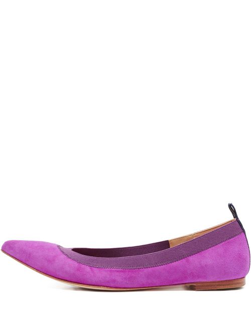 Pointed-toe suede ballet flats - Pink