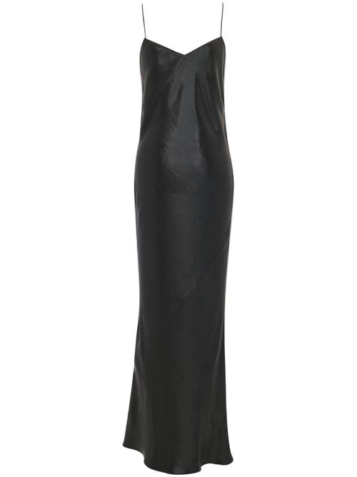 Cowl-effect silk slip dress - Black